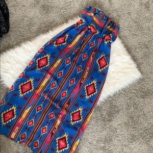 Strapless Aztec Maxi Dress